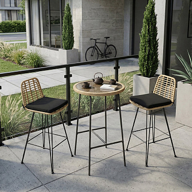 Набор барной мебели Vetle: столик Ø60 см и стул полубарный Vetle Flat, 2 шт., анонс элемента