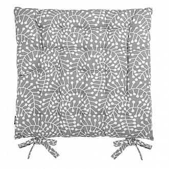 Подушка на стул из хлопка серого цвета с принтом Спелая Смородина из коллекции Scandinavian touch, 40х40 см