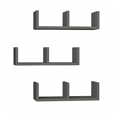 Набор полок U-Model, 50х20х14 см, темно-серый, 3 шт.