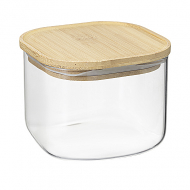 картинка Банка для хранения квадратная Glass Bamboo,1 л от магазина Одежда+
