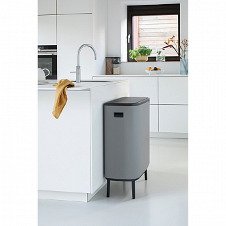 Изображение товара Бак для мусора Brabantia, Touch Bin Bo Hi, 2х30 л, минерально-серый